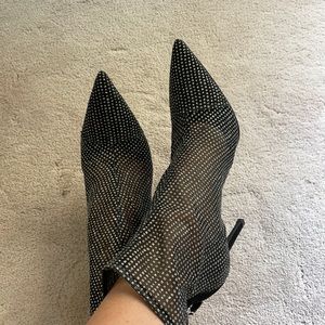 Zara Mesh Glitter Bootie